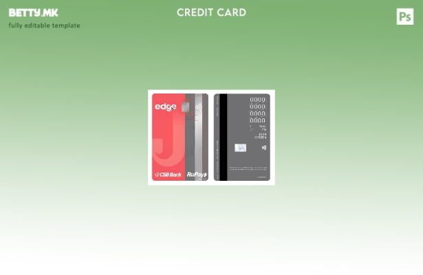 Модерен стил India Edge CSB Bank RuPay шаблон за кредитна вертикална картичка